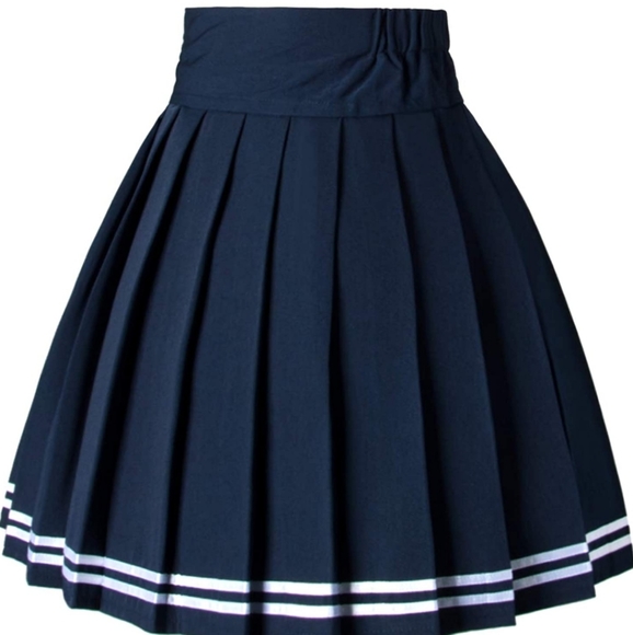 Navy kawaii pleated skirt - Picture 5 of 5